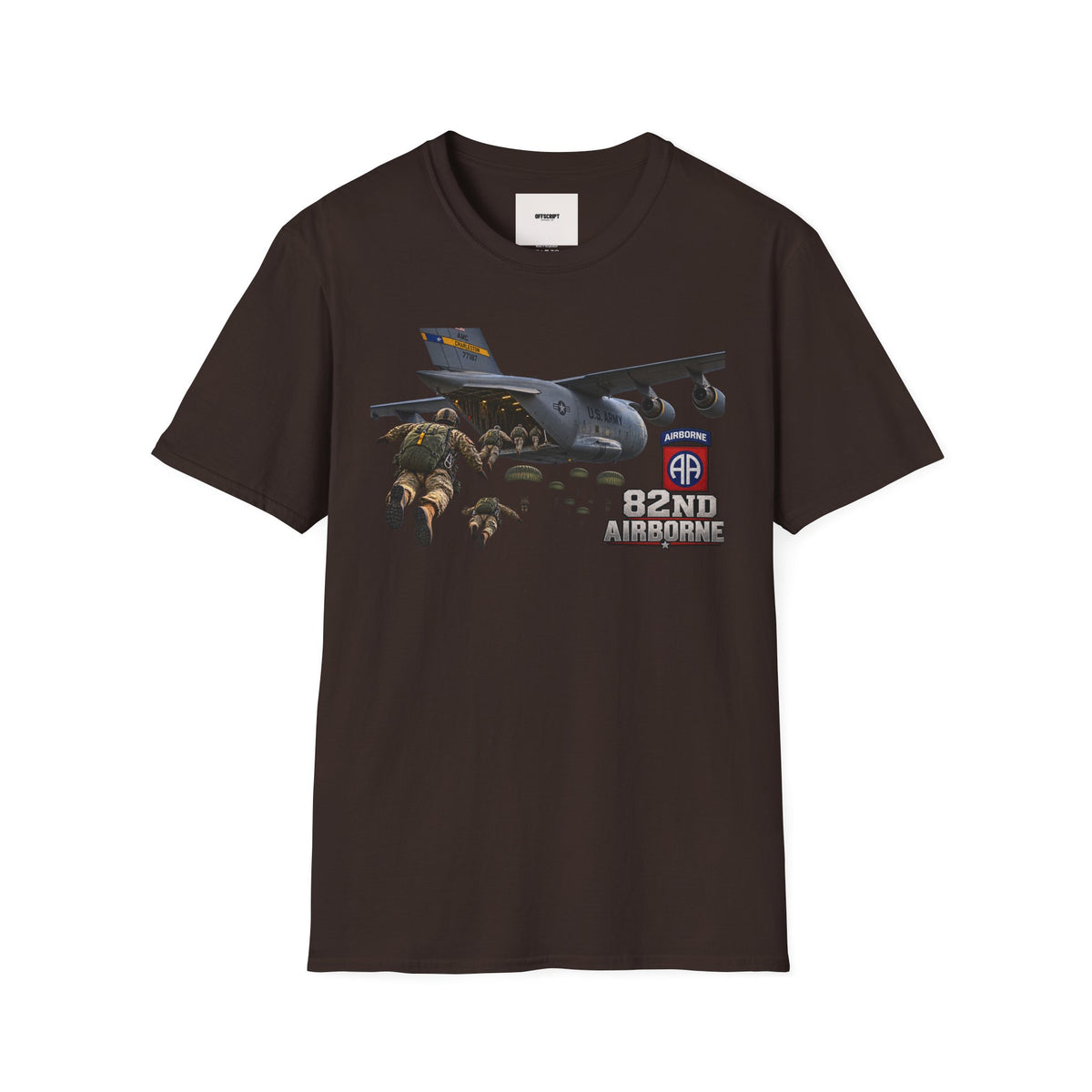 82nd Airborne Paratrooper T-Shirt — Military Jump C-17 Skydiving Design