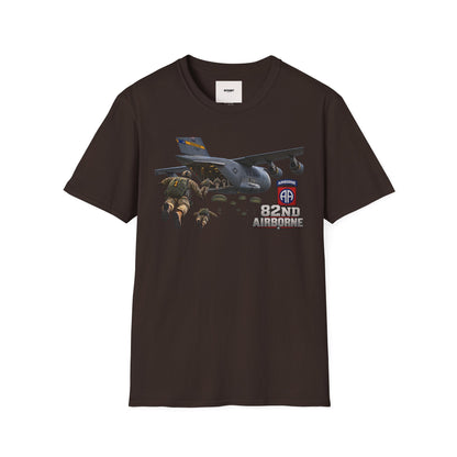 82nd Airborne Paratrooper T-Shirt — Military Jump C-17 Skydiving Design