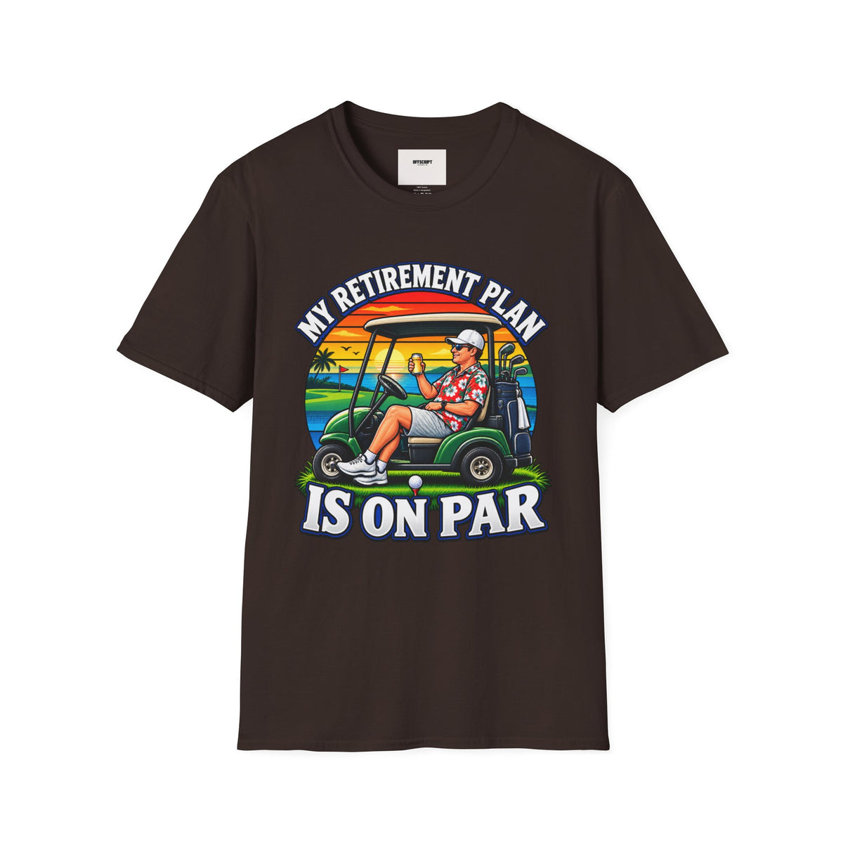 Retirement Golf T-Shirt — “My Retirement Plan Is On Par” Vintage Golf Cart Design