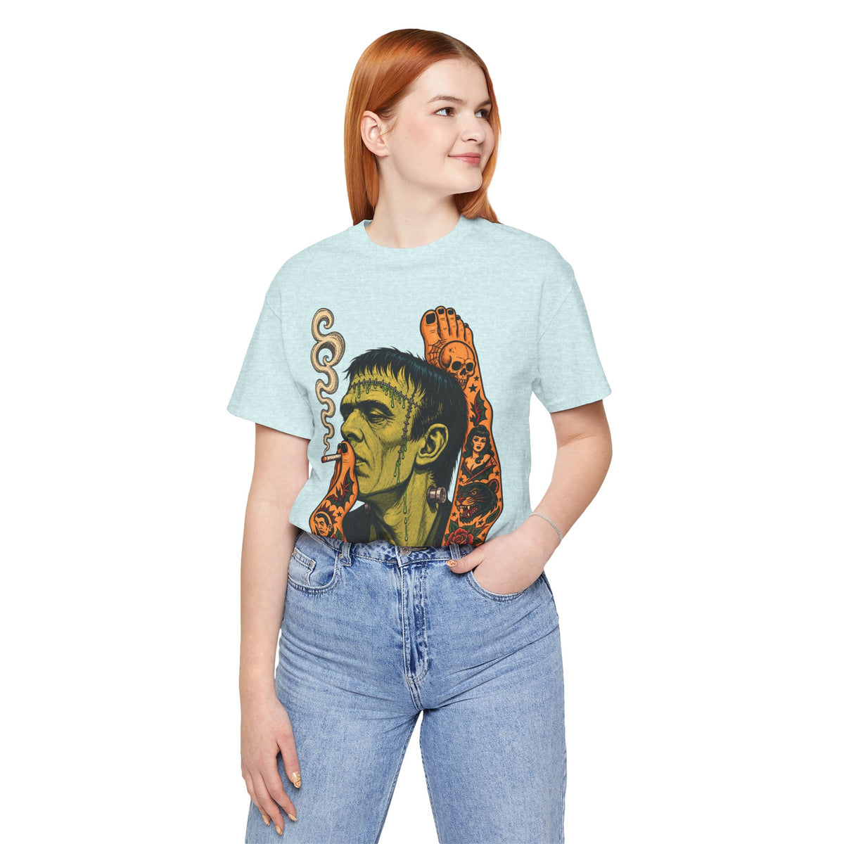 Vintage Frankenstein Smoking Monster T-Shirt
