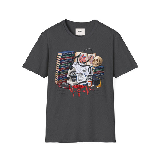 Medical Student Study Stack T‑Shirt — Anatomy, Physiology & USMLE Prep Design