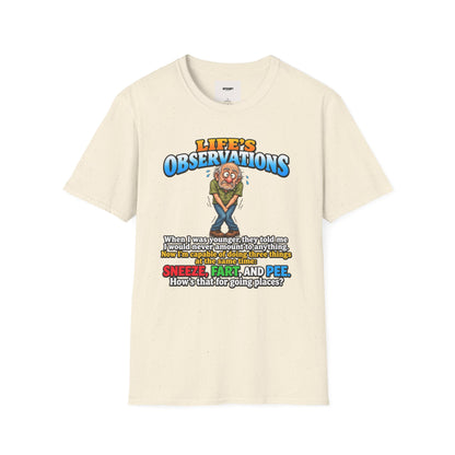Life's Observations Funny Graphic Tee — Toilet Humor Bathroom Joke T-Shirt