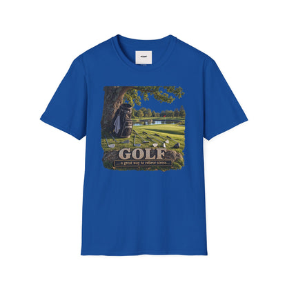 Golf Course Scene T‑Shirt — 'GOLF' Scenic Golfing Graphic Tee