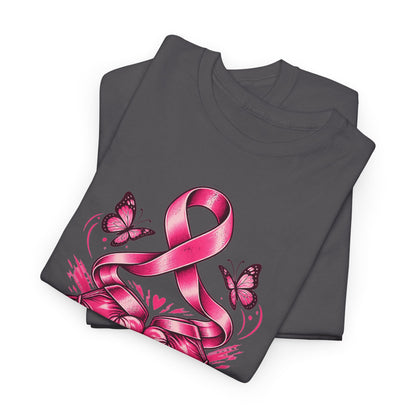 T-Shirt — Her Fight Our Strength Pink Ribbon Breast Cancer Awareness Tee
