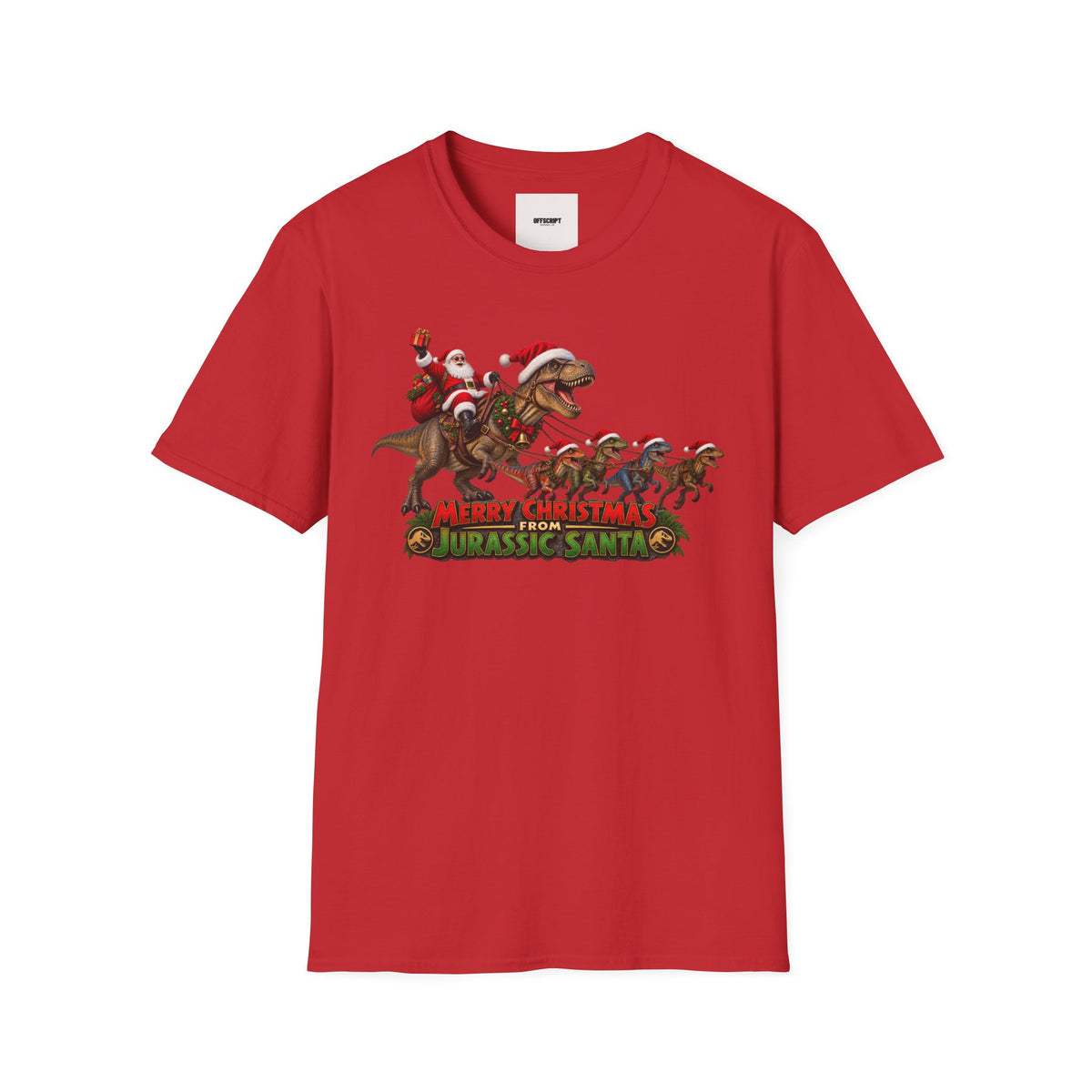Christmas Dinosaur T-Shirt — “Merry Christmas from Jurassic Santa” Holiday Tee