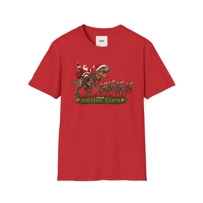 Christmas Dinosaur T-Shirt — “Merry Christmas from Jurassic Santa” Holiday Tee
