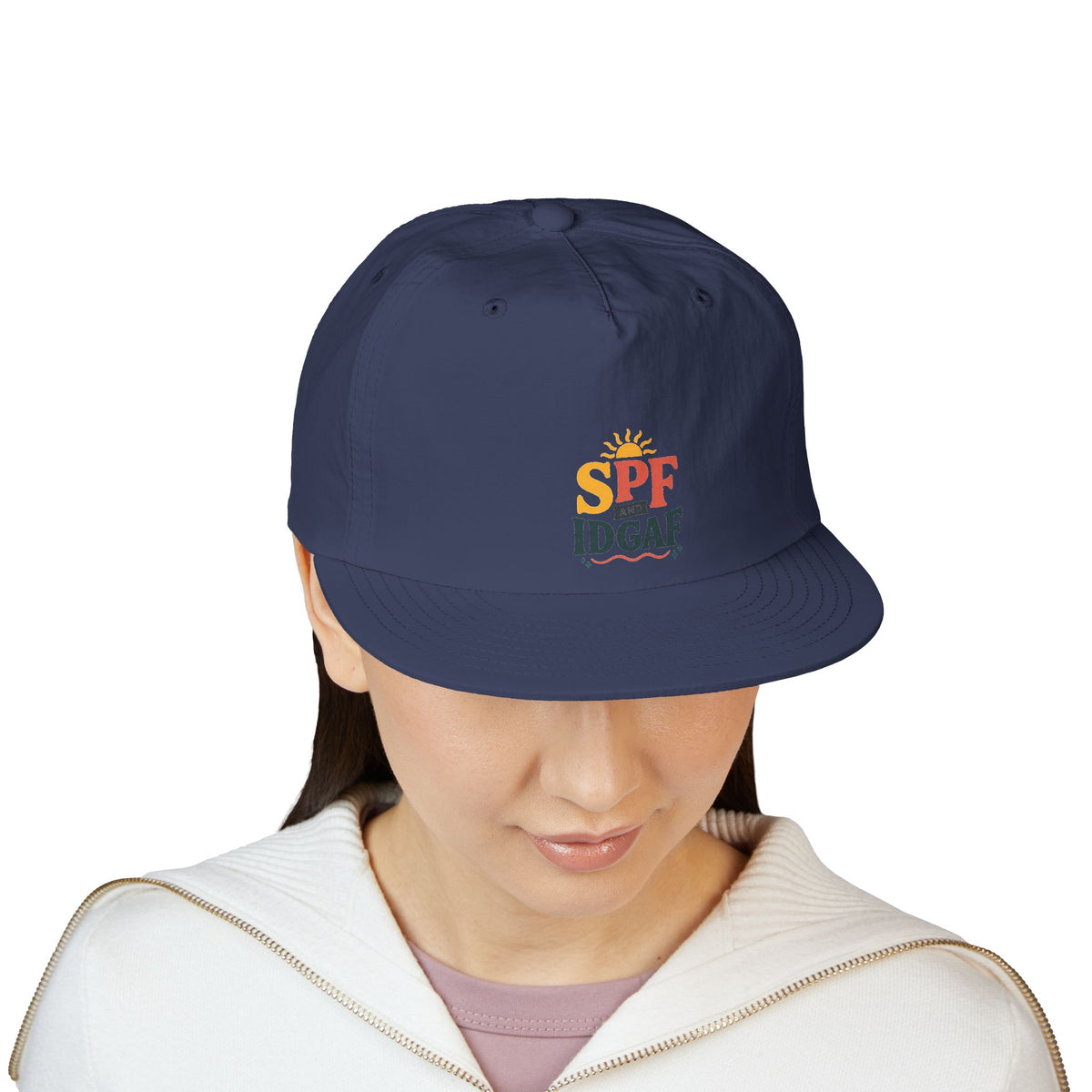 SPF IDGAF Surf Cap | Retro Sun Typography Hat