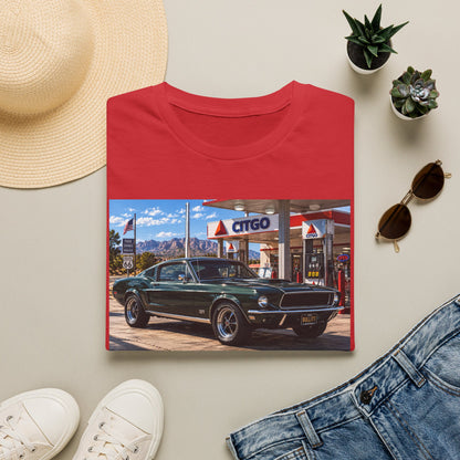Classic Mustang Gas Station Tee — Retro Muscle Car T-Shirt