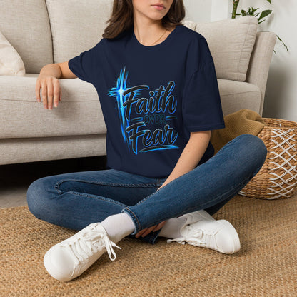Faith Over Fear T‑Shirt — Christian Cross Inspirational Graphic Tee