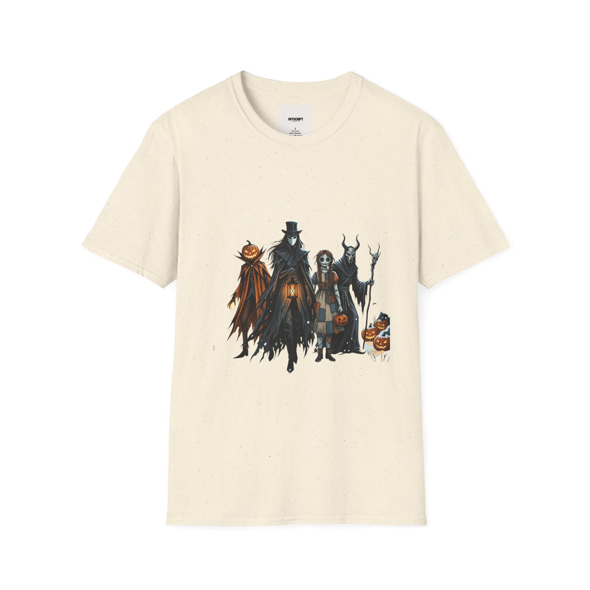 Halloween Gothic Crew T-Shirt — Haunted Pumpkin, Witch & Spooky Friends Design