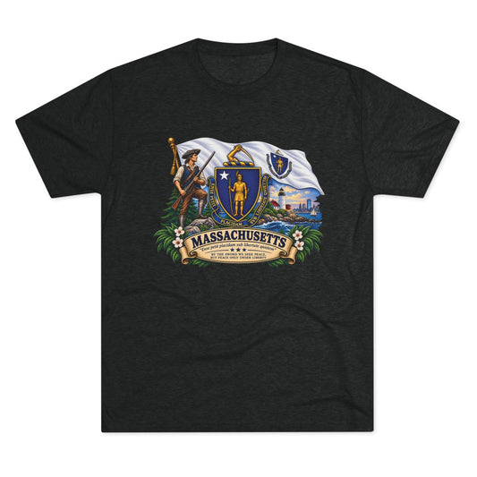 Massachusetts State Flag T‑Shirt — Vintage Coat of Arms Tee