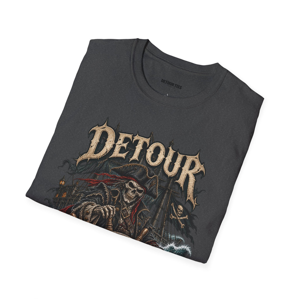 Detour Skull T-Shirt — "Take the Long Way" Vintage Biker Graphic Tee