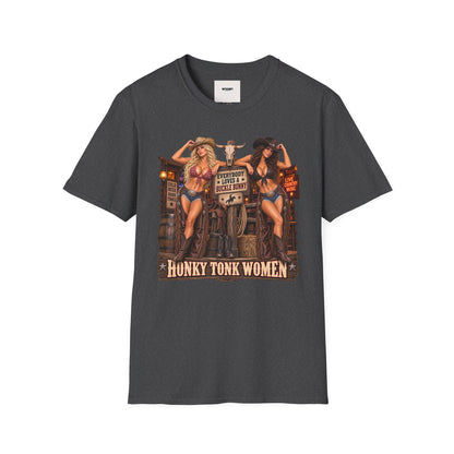 Cowgirl Pinup T-Shirt — "Bunny Tonk Women" Western Graphic Tee