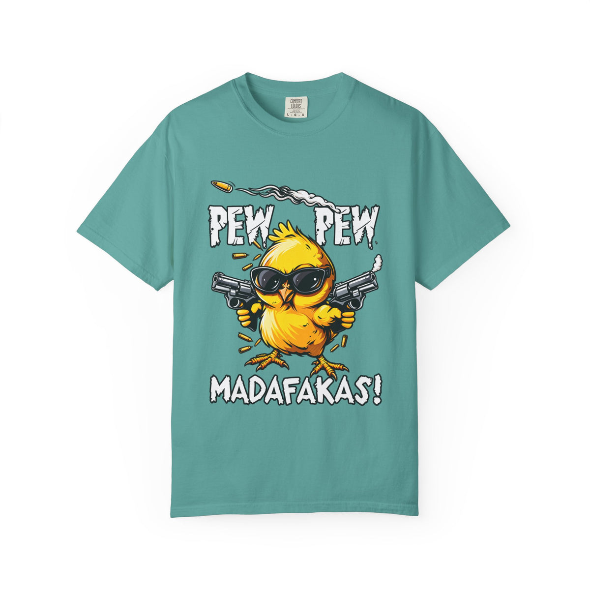 Pew Pew Madafakas Funny Duck Graphic T-Shirt