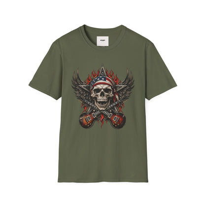 Skull & Wings T‑Shirt — American Rebel Rocker Graphic Tee