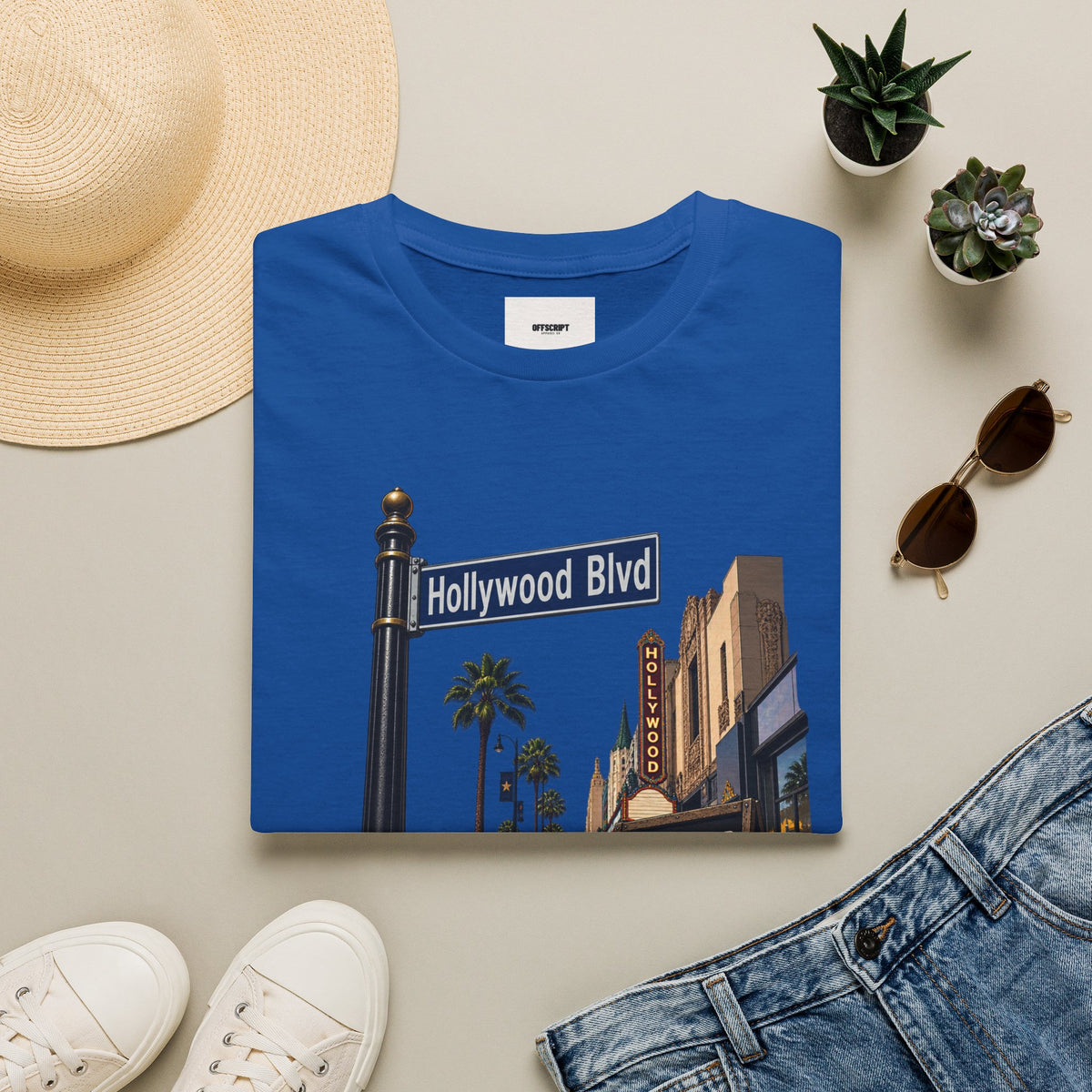 Hollywood Blvd T-Shirt — Vintage Palm Trees & Walk of Fame Tee