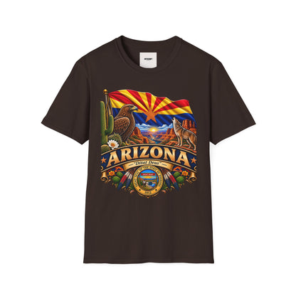 Arizona State T-Shirt — Desert Eagle & Coyote Flag Design