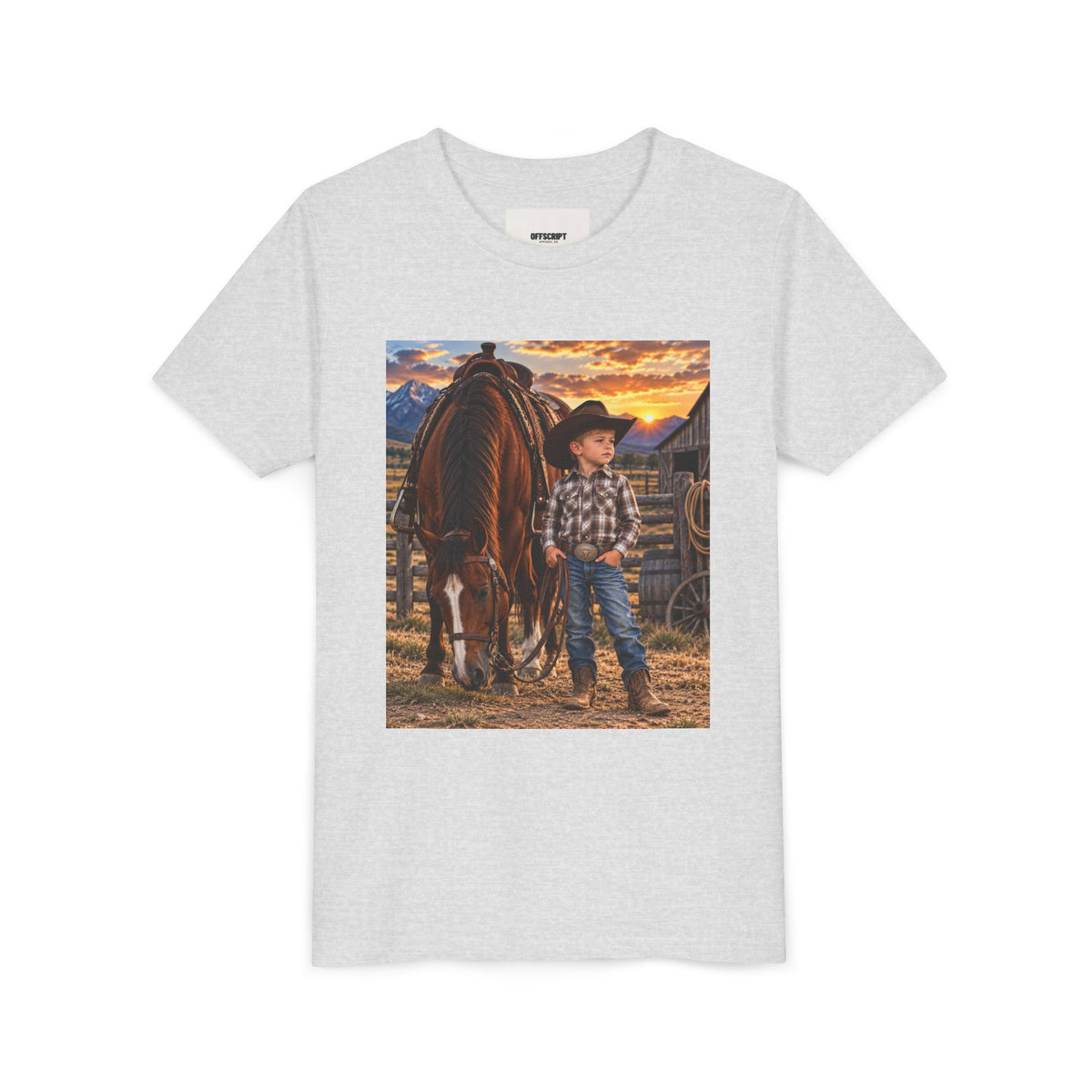 Youth Western Cowboy Tee — Little Cowboy & Horse Graphic Shirt