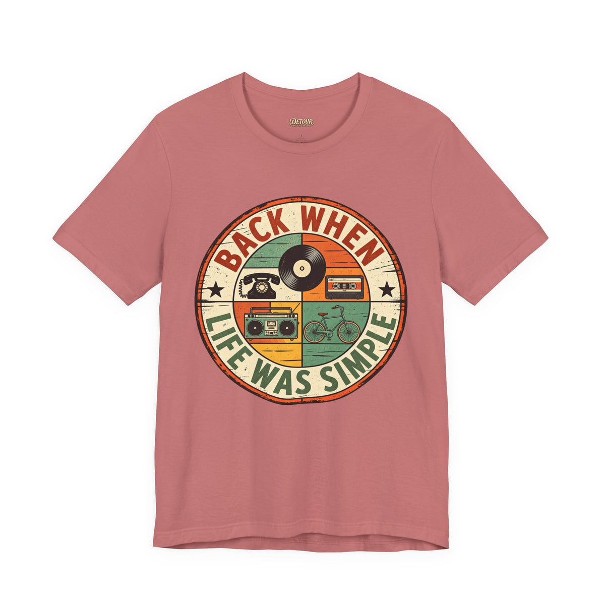 Back When Life Was Simple Vintage Retro T-Shirt