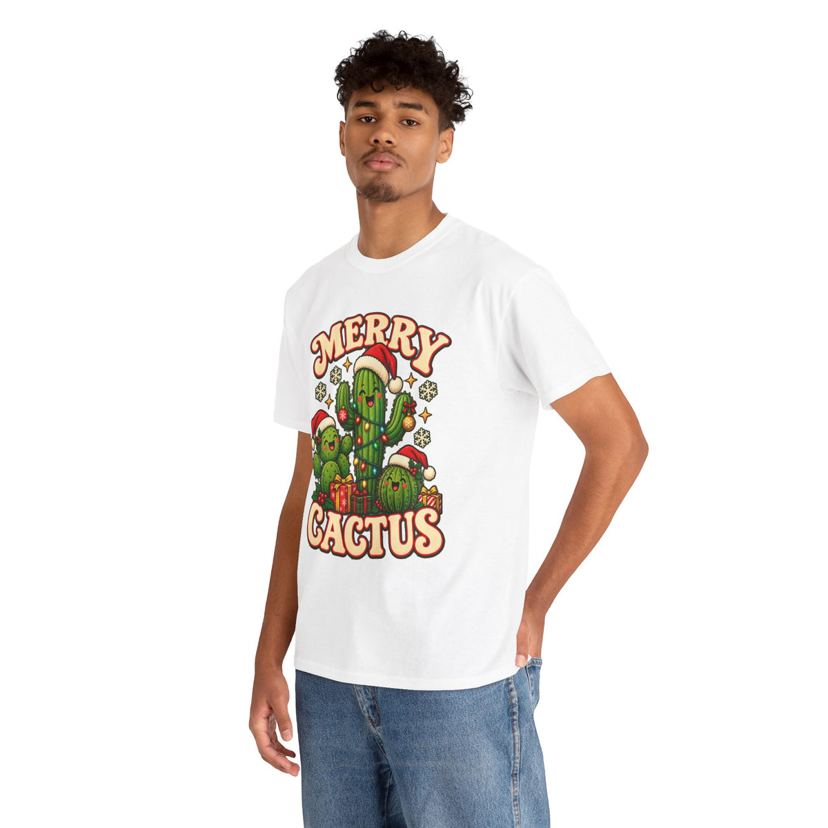 Merry Cactus Christmas Tee — Festive Holiday Cactus Shirt