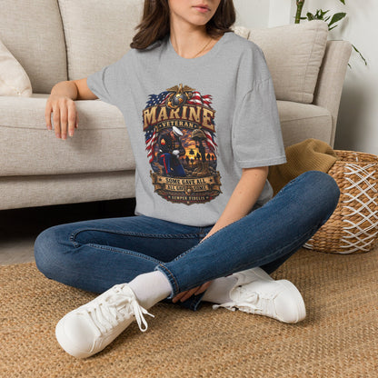 Marine Veteran T-Shirt — US Flag Eagle Emblem Military Tribute