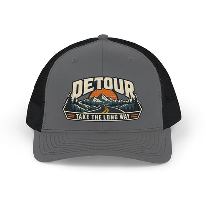 Detour Trucker Cap — 'Take The Long Way' Outdoor Snapback
