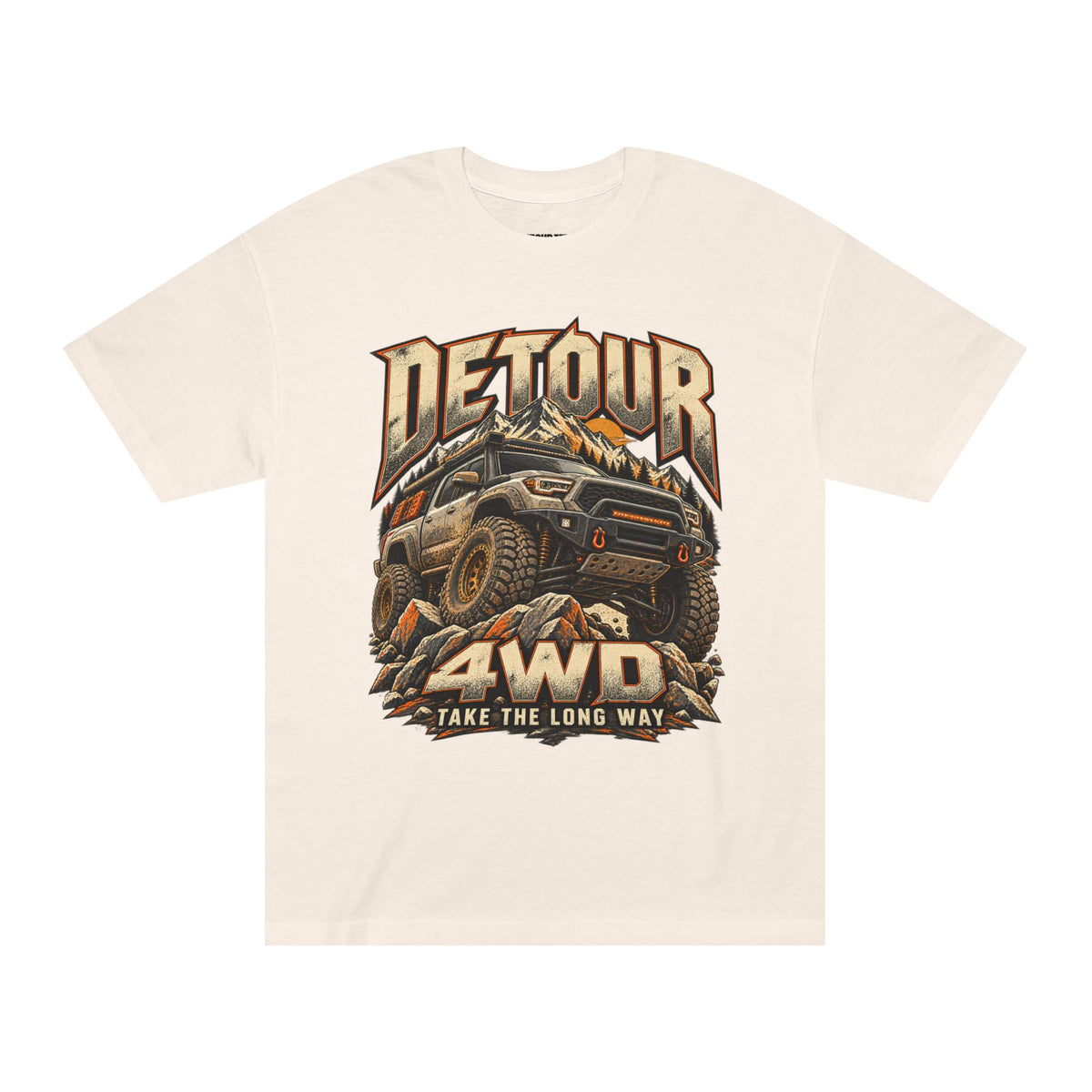 4WD Off-Road Tee — "Detour" Truck Graphic (Take the Long Way)