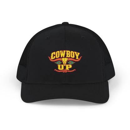 Cowboy Up Trucker Cap - Western Snapback Hat