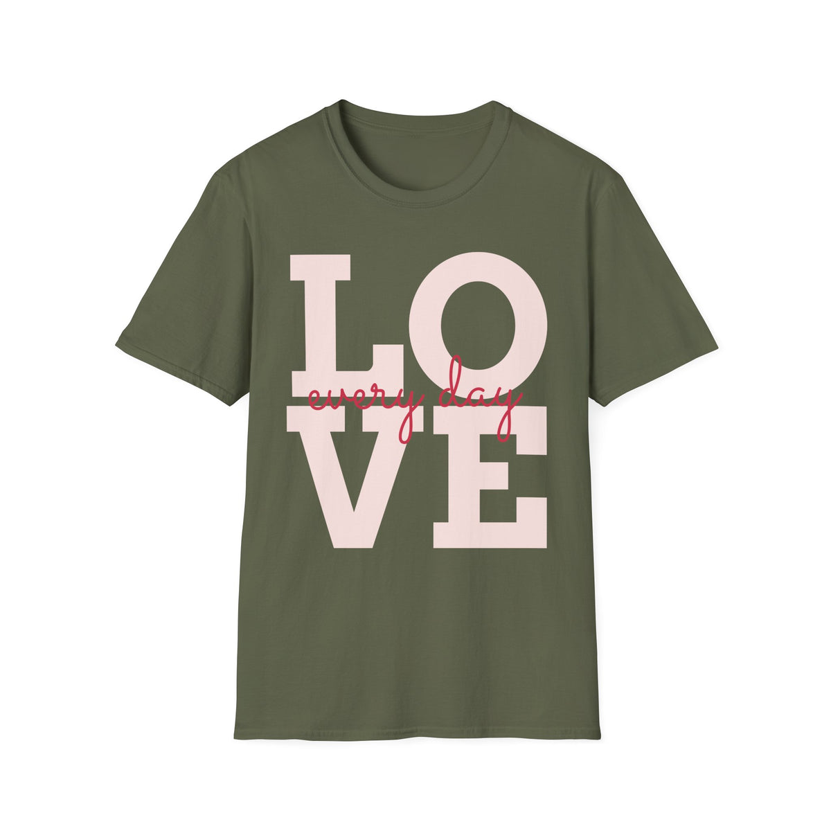 LOVE Every Day T-Shirt — Pink Script Graphic Tee