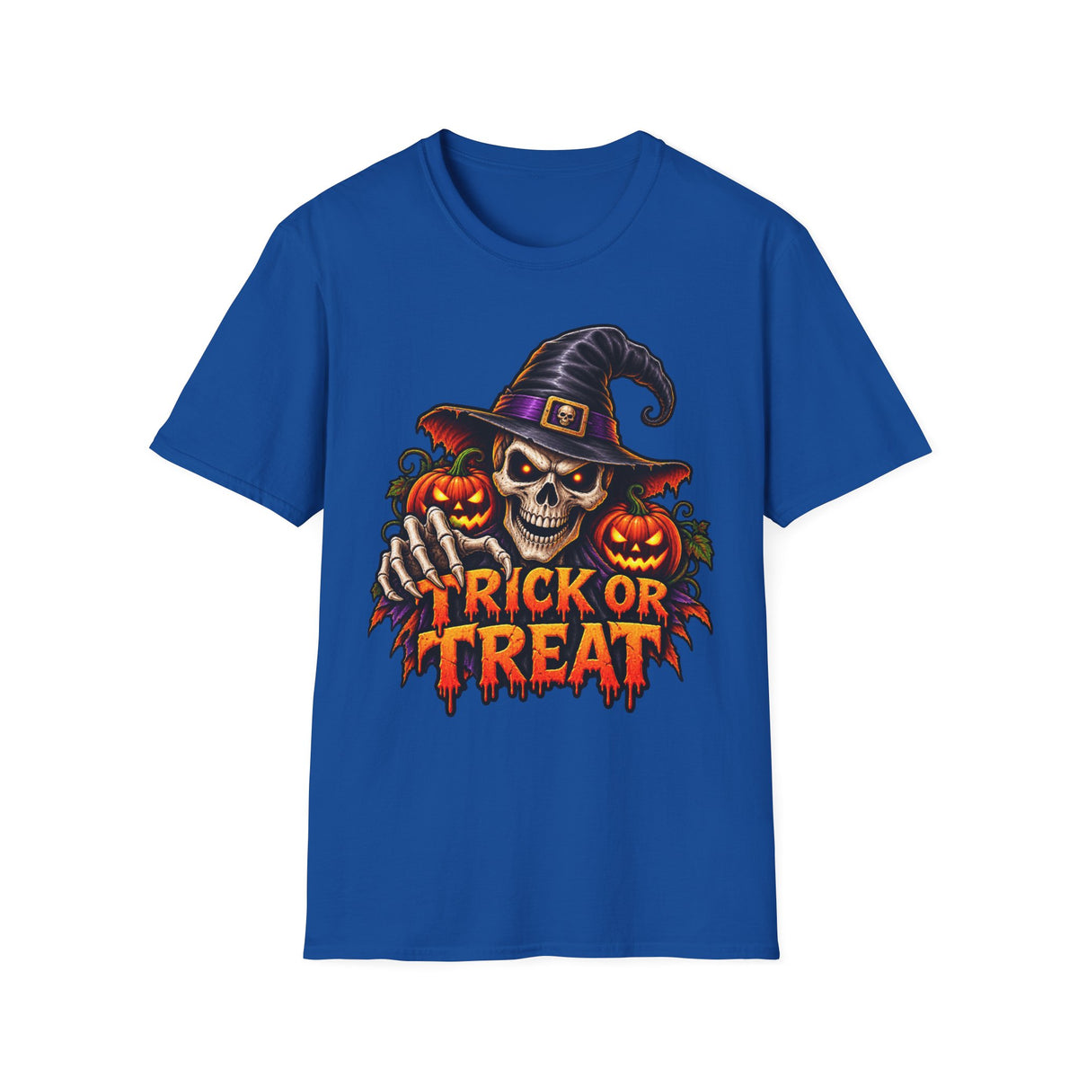 Halloween Skull Witch T-Shirt — Trick or Treat Pumpkin Graphic Tee