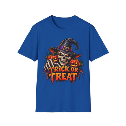 Halloween Skull Witch T-Shirt — Trick or Treat Pumpkin Graphic Tee