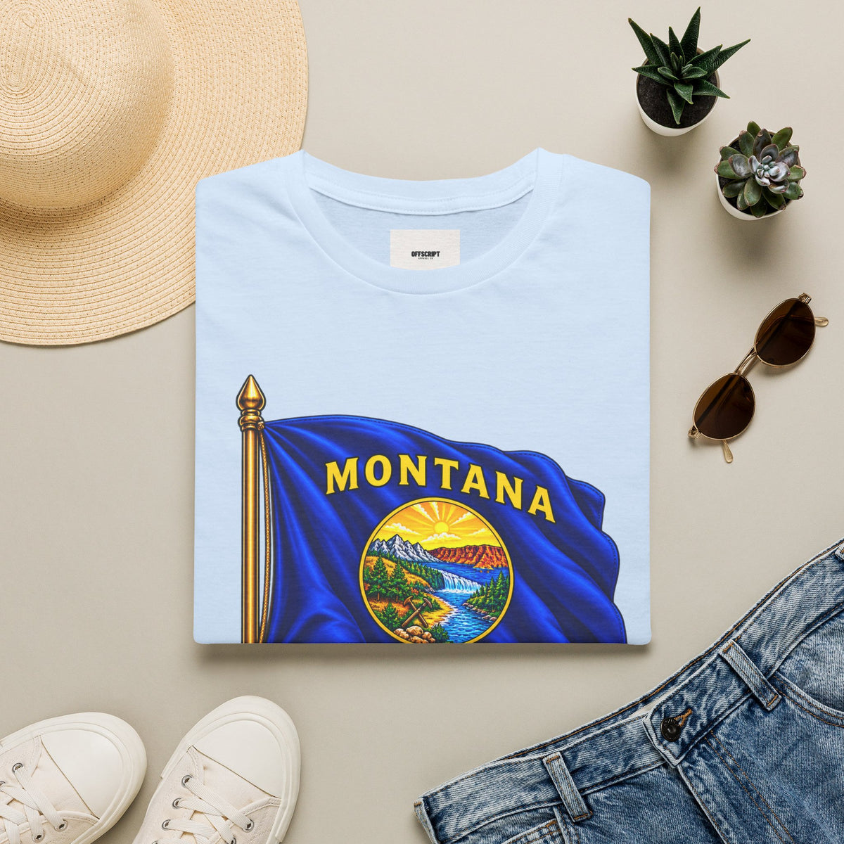 Montana Flag T-Shirt — State Seal "Oro y Plata (Gold and Silver)" Graphic Tee