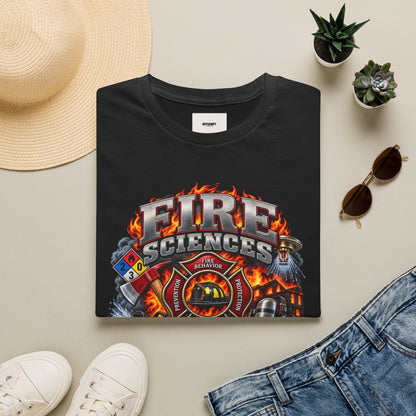 Fire Sciences T-Shirt — Firefighter Department Badge Graphic Tee
