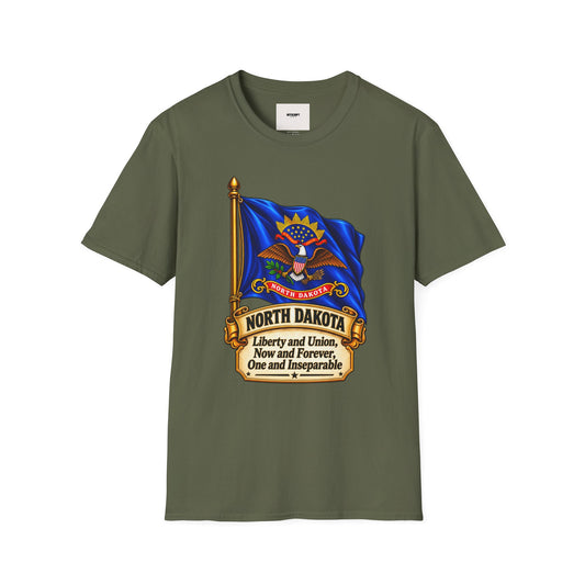 North Dakota Flag T-Shirt — State Seal Liberty & Union Tee