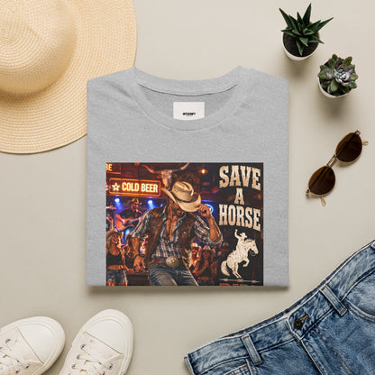 Save a Horse Ride a Cowboy T-Shirt — Country Western Cowboy Graphic Tee