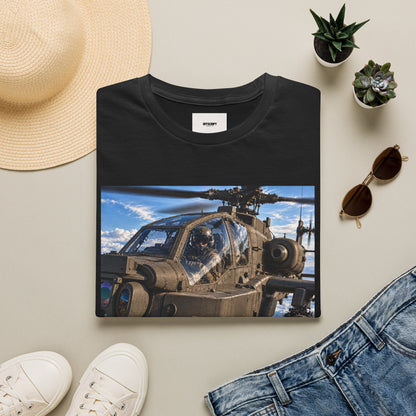Attack Helicopter Photo T-Shirt — Military Aviator Crew Tee