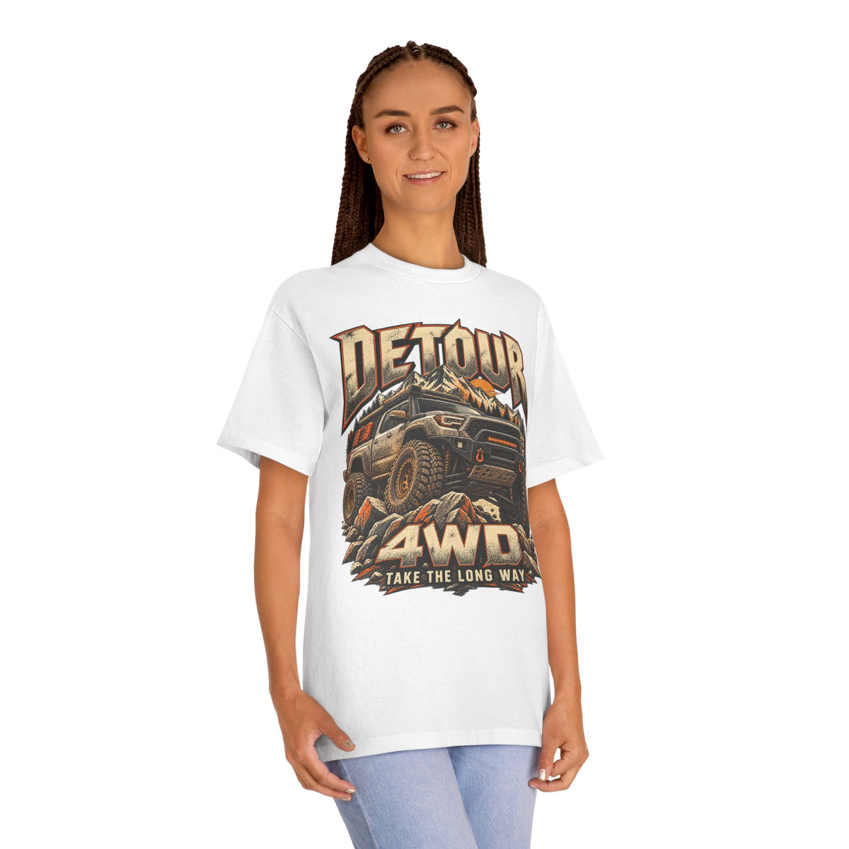 4WD Off-Road Tee — "Detour" Truck Graphic (Take the Long Way)