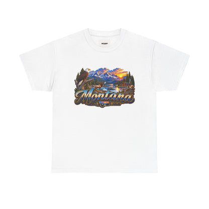 Montana Scenic T-Shirt – Vintage Mountain Lake Graphic Tee