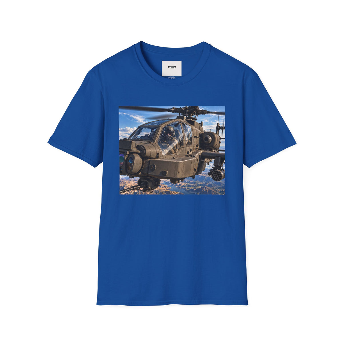 Attack Helicopter Photo T-Shirt — Military Aviator Crew Tee