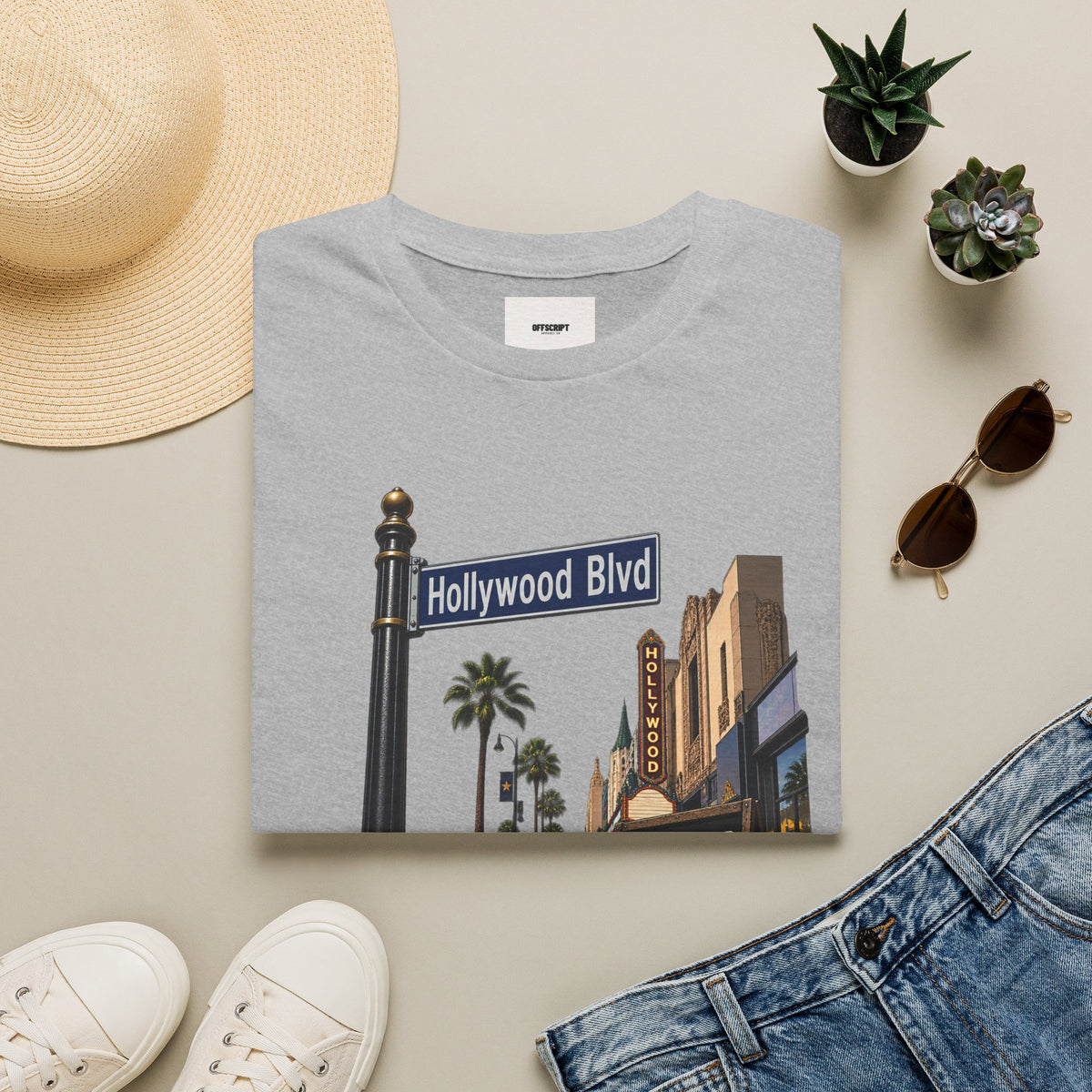 Hollywood Blvd T-Shirt — Vintage Palm Trees & Walk of Fame Tee