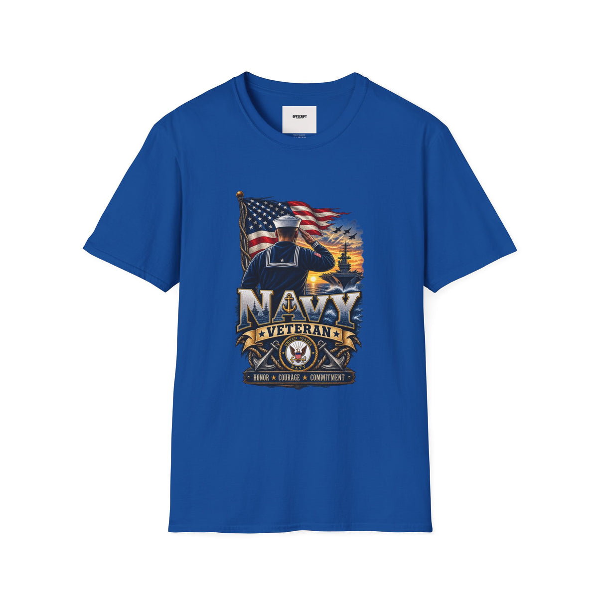 Navy Veteran Salute T‑Shirt – American Flag Military Tribute