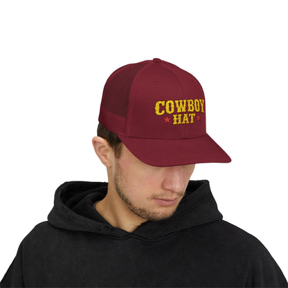 Cowboy Hat Snapback Trucker Cap – Western Rodeo Mesh Back Hat