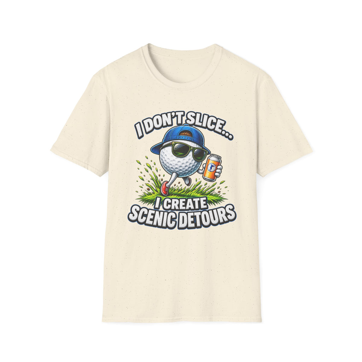 Golf T-Shirt — "I Don't Slice... I Create Scenic Detours" Funny Golfer Tee