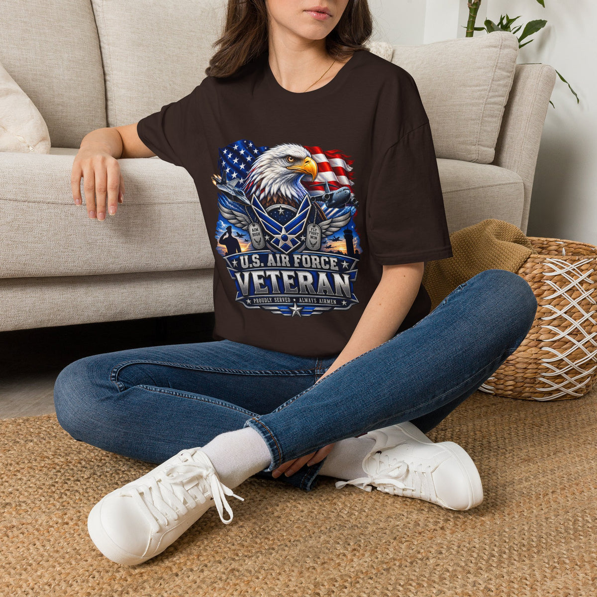 Air Force Veteran Eagle T‑Shirt — U.S. Flag Military Tribute