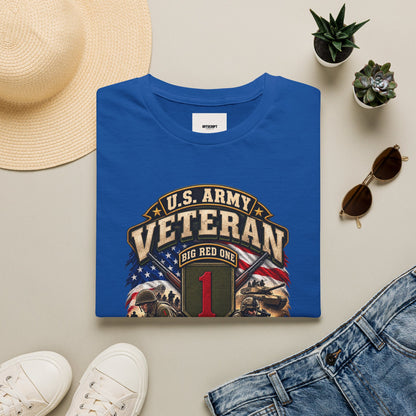 U.S. Army Veteran T-Shirt — "Big Red One" 1st Infantry Division Military Tribute