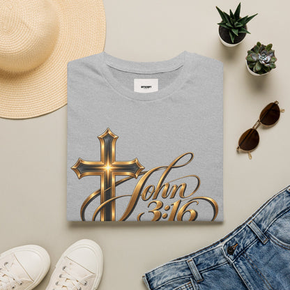 John 3:16 Cross T-Shirt — Inspirational Christian Scripture Tee