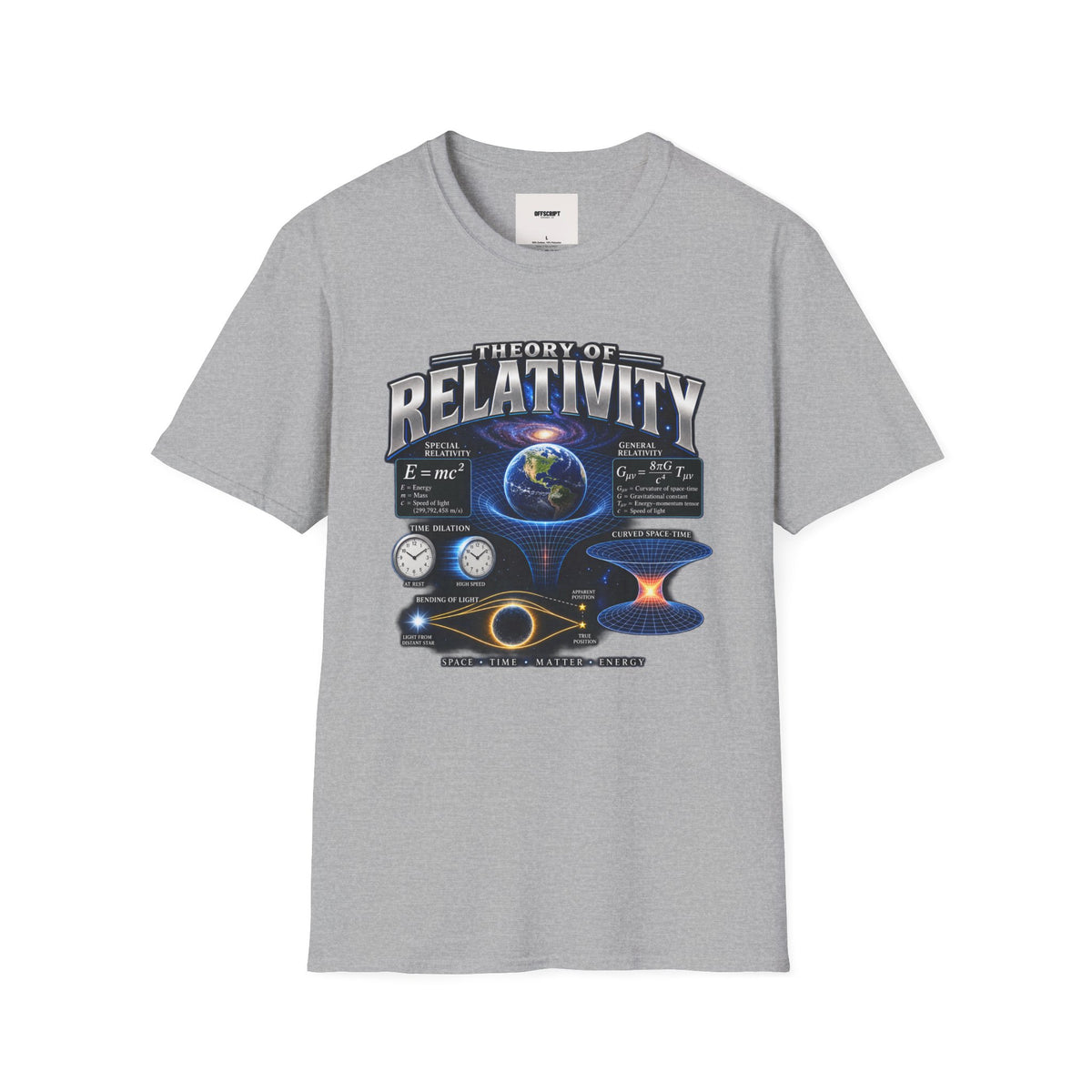 Theory of Relativity T-Shirt — Science Graphic Tee with Earth & Equations