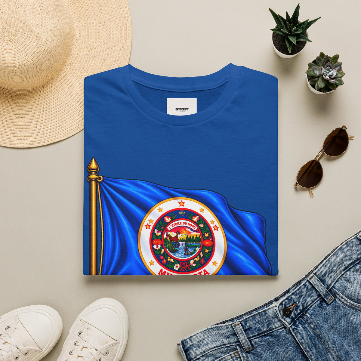 Minnesota Flag T-Shirt - 'Minnesota: L'Étoile du Nord / The Star of the North' Graphic Tee
