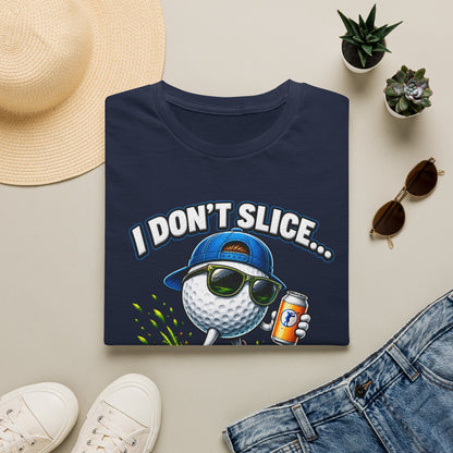 Golf T-Shirt — "I Don't Slice... I Create Scenic Detours" Funny Golfer Tee