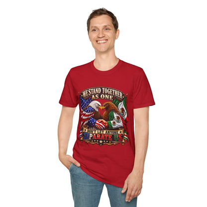 We Stand Together As One Eagle T-Shirt — USA & Mexico Unity Patriotic Tee